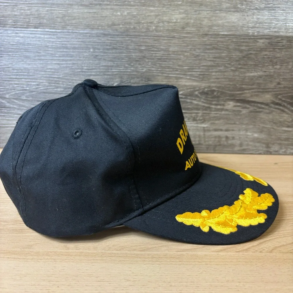 Vintage Drake Tire Hat Cap Snap Back Black Trucker Auto Service Adjustable‎